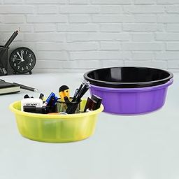 Pack of 3 Desk Organizer | Stationery Organizer | Multipurpose Organizer | Office Supplies for Pen-Pencil-Staplers | Desktop Organizer | 6 LTR | Purple & Black & Green-image-90