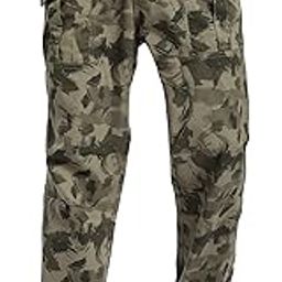 Cotton 6 Pocket Relaxed Fit Pleated Knee Camo Cargo Pants for Men | Cargos for Men | Cargo Trousers | Trouser Pants-image-18