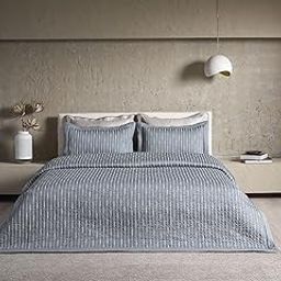 DDecor 100% Cotton 210 TC Embroidery Bed SPREAD-PQB20-PEARLS-SLATE-image-10
