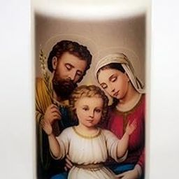 Religious Art Pillar Candle, Decorative Prayer Room Decor, Perfect Gifting Option, Home Decor, Printed Candle, Yellow Candles, Holy Family-picture-22