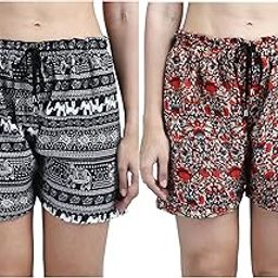Dual Combo of Casual/Regular/Night/Cycling/Running Printed Shorts/Nikar/Culottes/Bermuda for Girls/Women-image-11