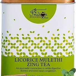 The Indian Chai - Licorice Mulethi Zing Ayurvedic Tea 100g with Spearmint for Immunity, Sore Throat and Stress-11