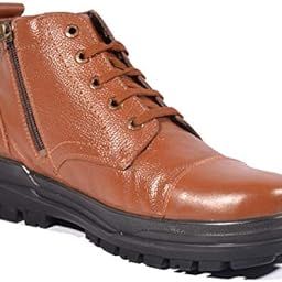8712 Tan Genuine Leather Police Boot For Men-image-18