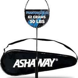 ASHAWAY Badminton Racket Phantom Lite 62 Unstrung | Badminton Racket for Men | 62 Grams | Up to 30 LBS String Tension | Head Heavy | Graphite Racquet (Blue)-image-46