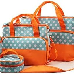ORANGE DOT ! 5PCS/Set Tote Baby Shoulder Diaper Bags Nappy Mummy Mother Baby Nurse Messager Bag-image-0