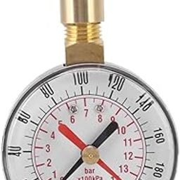 Aluminum Alloy Iron Water Pressure Gauge 0 to 200Psi Universal Water Pressure Test Meter with 3/4 Inner Thread Hose for Replacement-26