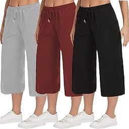 Women Combo Pack of 3 Pants Loose fit Capri (28 to 36 inch Hip Size) Free Size-image-98