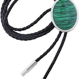 calandis ™ Cowgirl Bolo Tie Necktie Adjustable with Pendant for Hoodies Anniversary Green Color Black Stripes | Mens Jewelry-picture-33