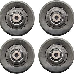 B Fit ABS Plastic Gym Pulley 90 MM with inbuilt Bearing and Bush- Heavy Duty Wheel Cable Gym Fitness Equipment Replacement 4 Pcs-32