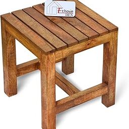 EthoweDen Wooden Sitting Stool/Footrest Stool/Step Stool/Bar Stool/Kids Stool//Bedroom/Drawing Room/Bathroom Stool for Living Room Furniture-picture-14