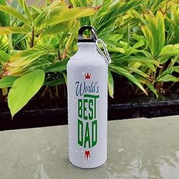 PALESAA Designer World's Best Dad Printed Aluminium Sipper Bottle With Hook Ideal for all Age Groups (600, Round, 1, 600ml Sipper)-image-80