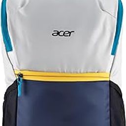 Acer Pulse Lightweight Rich Polyster PU Coated Water-Resistant Backpack, Padded Laptop Sleeve fits up to 15.6 inch, Front Pocket, 2 Side Bottle mesh, Cushioned Straps, Trendy Silver & Navy Blue Color-picture-23