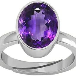 11.25 Ratti 10.05 Carat AA++ Quality Natural Amethyst Gemstone Astrological Purpose Good Plated Adjustable Ring for Men and Women-image-61