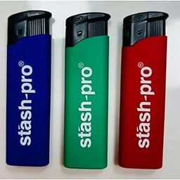 Stash-Pro Reffilable Lighters, Jet Flame, Wind Proof, Set of 3, Multi-Colour (Blue-Green-Red)-13