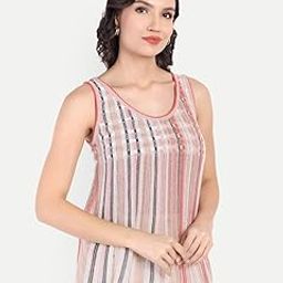 Women's Sleeveless Round Neck Tank Top, Striped Pattern Casual All Day Wear Pure Cotton Tops for Females-image-7