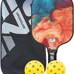 ianoni Pickleball Paddle Set – USAPA Approved Carbon Fiber Pickle Ball Rackets for Pros, Lightweight Graphite & Carbon Fiber Paddles with Honeycomb Core, 1 Padels, & Carry Bag (Aura Red)-image-9