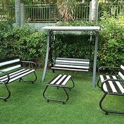 kaushalendra Outdoor Iron Garden Set - 3 Seater Swing, Benches, Center Table, Sturdy, Stylish, Comfortable Seating for Outdoor Space, Black-image-44