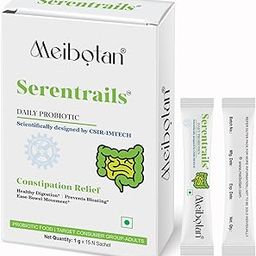 Meibotan Serentrails ​Sachet India First ​45 Billion Probiotic Blend Formulation designed by CSIR-IMTECH ​for Healthy digestion & IBS 1gm X 15 Sachet Orange Flavour (Men & Women)-11