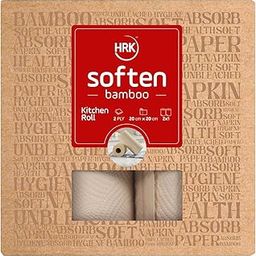 HRK SOFTEN Bamboo Unbleached Kitchen Towel Rolls 2 Ply, Pack of 2 Rolls, 20X20 CM, 200 Sheets, Pure Bamboo Pulp |Soft & Super Absorbent | Food Safe & Chemical Free Tissue Papers-18
