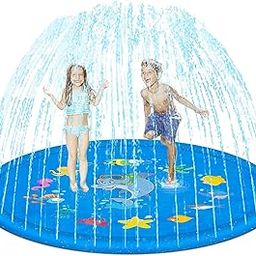 VDHJA Sprinkler & Splash Outdoor Side Inflatable Foldable Water Play Extra Large Fountain Pool Mat Pad Ring for Toddlers & Baby's (Multi Color)-picture-26