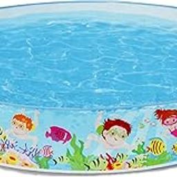 5 Feet Swimming Pool for Kids Non-Air Without Air Home Garden Farmhouse, No Need for an Air Pump Just Unfold and Ready to Use (5 Ft)-image-82