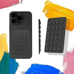 Silicone Suction Phone Mount 2-Pack, Adhesive Suction Cup Holder for iPhone & Android, Powerful & Stable Tool for Recording Daily Life, Durable Phone Mount(Black)-20