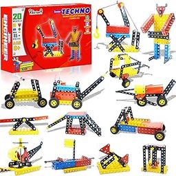 The Little Ones Mechanical Toys-Construction Toys For Kids Aged 8-14 Years Old,Stem Toys,Diy Kit,Best Birthday Gift For Boys&Girls,Educational Games [Senior Construction Set-20 Models],Yellow, 20 Pcs-24