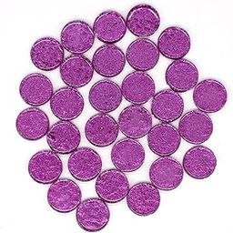 Sweven Art Mosaic Tiles, 20mm Size Round, 5mm Thick, Glossy Surface Glass, Glitter Violet Color (Pack of 30 Pieces)-image-32