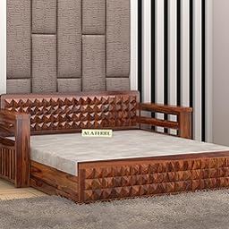 ALATERRE HOME FURNITURE Sheesham Wood 3 Seater Sofa Cum Bed for Home, Sofa Cum Bed with Storage, Comfort Sofa Cum Bed Foldable, Modern & Unqiue Sofa Cum Bed, Honey Finish-6