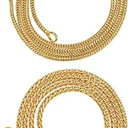 Gold Plated Chain Combo Pack of 2 Mala Fashion Jewelery Necklace-image-98