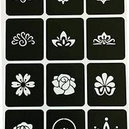 Ivana's Heena Mehandi Tatto Stencil Set for | Hand | Body | Fingure | Face | Heena Art Temporary Tatto for Kids, Girls & Women, Design - NIV-306-image-35