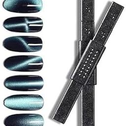 Mshine Cat Eye Design Nail Magnet Stick Cat Eye Magnetic Tool for Nail Art, Multifunctional S Shape You Can Create The Cross Stitch / S / X Effect Magic Magnetic Stick Nail Polish Tool (Pack of 1)-2