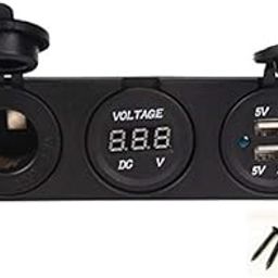EN-VOLANT 2X(Triple 3.1 Amp USB Charger + Voltmeter +12 V Socket Panel Marine Outlet X5C9-1