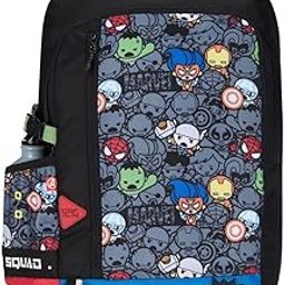 Wiki Squad 1 Marvel 4 Compartment School Backpack Kawai Black (13002)-21