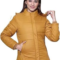 Stylish women’s full sleeve hooded jacket, perfect for layering in cool weather or casual outings.-AMZ1001-MUSTARD-image-36