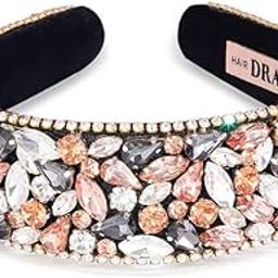 Rosemary Flat Hair Band - Pink| Hair Accessory with Rhinestones & Crystal Chain | Sparkling Pink, Grey, Silver & Holographic Design | Handcrafted Glamour | Premium Material-image-31