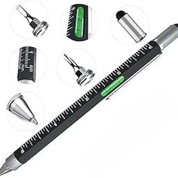 Cozron Aluminum Unique 6 In 1 Pen Multitool With Ballpoint, Ruler, Screwdriver, Flat Head, Touch-Screen Stylus Pen Mini Multifunction Pen All-In-One Tech-Tool Pen With Refills (Black, Pack Of 1)-image-70
