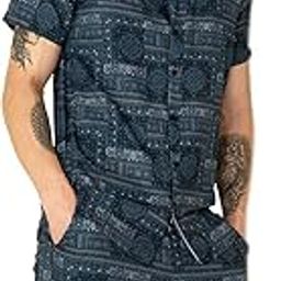 Men's American crep Short Soft Poly Cotton Digital Printed Casual Homewear Set (LW-06; Navy-Blue)-image-23