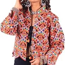 Ethnic Jacket for Women Cotton Waist Coat Stylist Navratri Garba Hand Embroidery Kutchi Work Koti/Jacket/Waist Coat (Free Size 44")-image-82