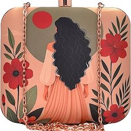 Women Portrait Printed Clutch Bag for Women with Detachable Strap-image-62