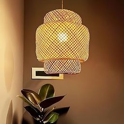 Craftscape Antique Handmade Bamboo Hanging Lamp Shade Perfect Hanging Lights For Living Room/Home/Hotel/Cafe/Restaurant Decor 14inch (hl0003) (Antique Large)-image-77