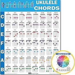 Chords CheatSheets (Ukulele)- Ukulele Chord Poster Beginner, Laminated Ukulele Chord Chart, Circle of Fifths Chart, Ukulele Chords Chart for Music Theory, Ukulele Cheatsheets Bundle A4 (8.5x11)-picture-12