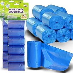 Mighty Clean Baby Disposable Diaper Bag Refill Rolls - Waste Sacks with Light Powder Scent - 144 Count-2