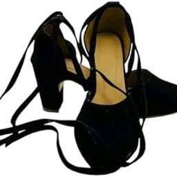 Women Ankle Straps Flats Ankle Warp Heel Black | Luxes Premium Trendy Heels for Women's | Black Fashionable Sandle for Girls-image-90