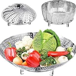 Eopzo Vita Saver Stainless Steel Steamer Basket | Expandable Steamer for Cooking Vegetables, Momos, and More | Fits Various Pot Sizes | Rustproof and Durable | Dishwasher Safe(Silver)-image-78