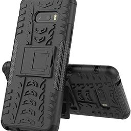 OneLike 360° Rugged Armor Double Layer Shockproof Slim Drop Full Body Protection with Kickstand Dazzle Phone Case Cover for LG G8X ThinQ - Black-image-11