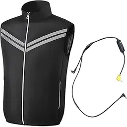 ujeavette Cooling Fan Jacket 2 Fans Wearable Portable Cooler for Cycling Hiking Summer Black 4XL-picture-9