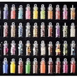 SEYBLUSH 48-in-1 3D Nail Art Decoration Kit – Multicolor Glitter, Sequins, Rhinestones & Beads for DIY Manicure & Nail Art Designs-image-55