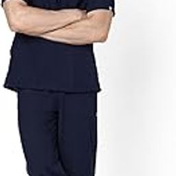 Knya Active Men's 5-Pocket Scrub Suit | Set of Top & Bottom | Half Sleeves | V Neck | Breathable Fabric | Comfortable | Durable | Uniform for Doctors, Nurses and Dentists-image-78