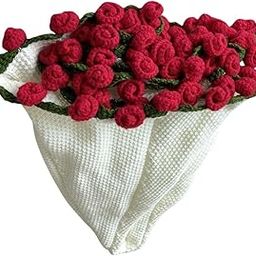 CALANDIS™ Flower Bouquet Blanket Finished Sofa Home Decor Floral Knitted Throw Blanket Milky White Rose Red | Blankets & Throws | Bedding-image-20